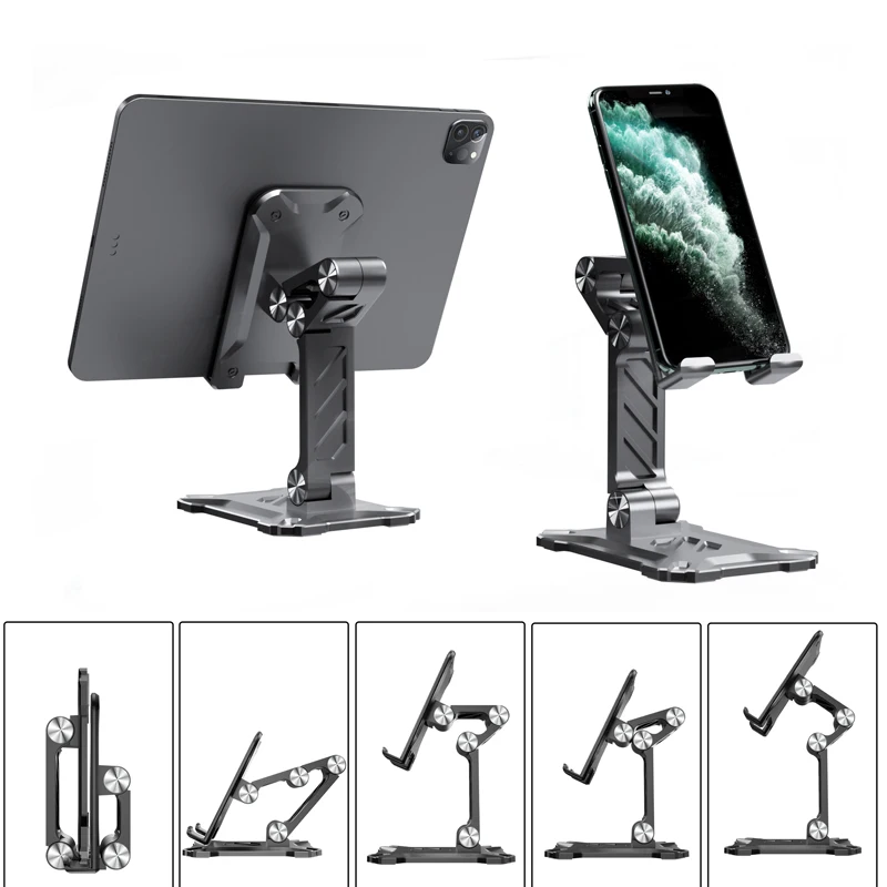 Metal Desk Phone Holder For iPhone iPad Xiaomi Adjustable Desktop Foldable Tablet Cell Stand Universal New |