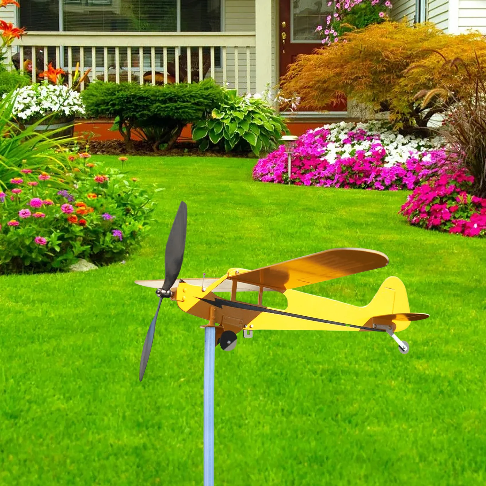 

Metal Airplane Wind Spinner Windmill Weather Vane for Garden Wind Spinner Outdoor Classic Airplane Windmill Garden Decoration