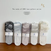 korean summer thin medium tube socks fashion lovely super thin transparent bling bling footwear 5colors new arrival 2022