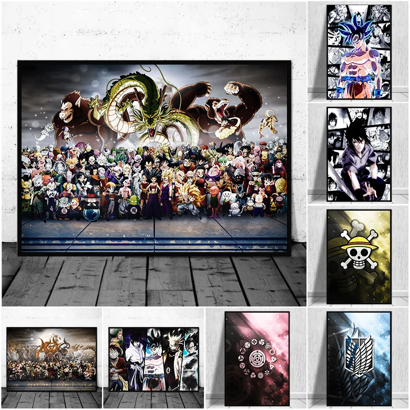

Bandai Anime Poster Naruto One Piece Zoro Goku Luffy Kakashi Canvas Painting Mural Wall Painting Home Decoration Children's Gift