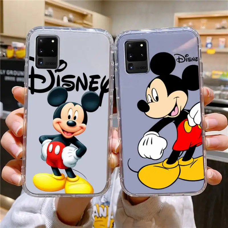 

Disney Cartoon Mickey Mouse Phone Case For Samsung Galaxy S10 S10e A70 Edge S22 S23 Plus Ultra Note10 Transparent Cove