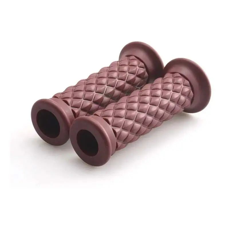 Motorcycle Retro Diamond Texture MM Handlebar Rubber Gel Grip For Motorcycle