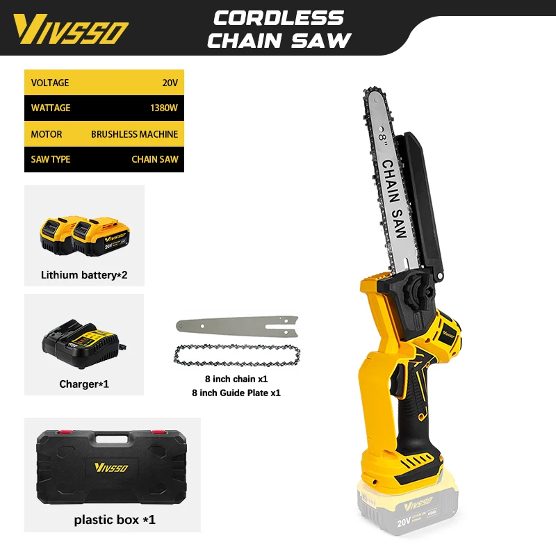 Аккумуляторная цепная пила ELECTRIC GODDESS 8 дюймов