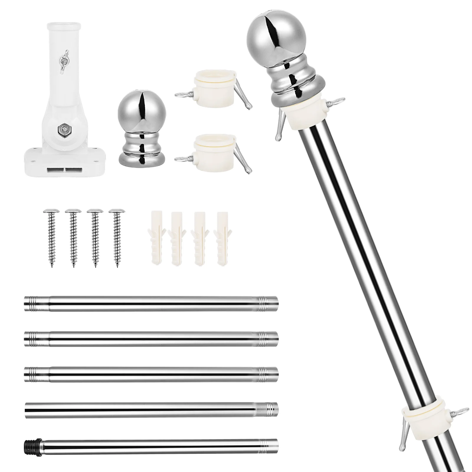 

Outdoor Flagpole Flag Holder Telescoping Flag Poles Flag Pole Mount Bracket Garden Flag Pole Adjustable Stand