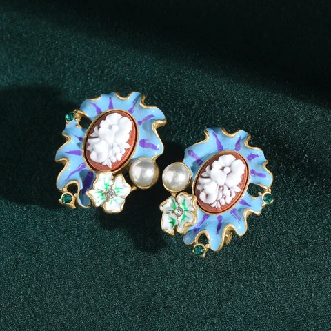 Сережки-гвоздики STALAIT с жемчугом