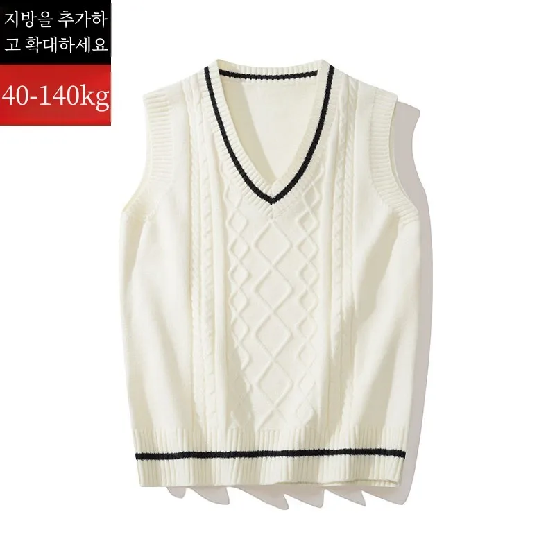 Вязаный жилет с v-образным вырезом мужской больших размеров осенне-зимний