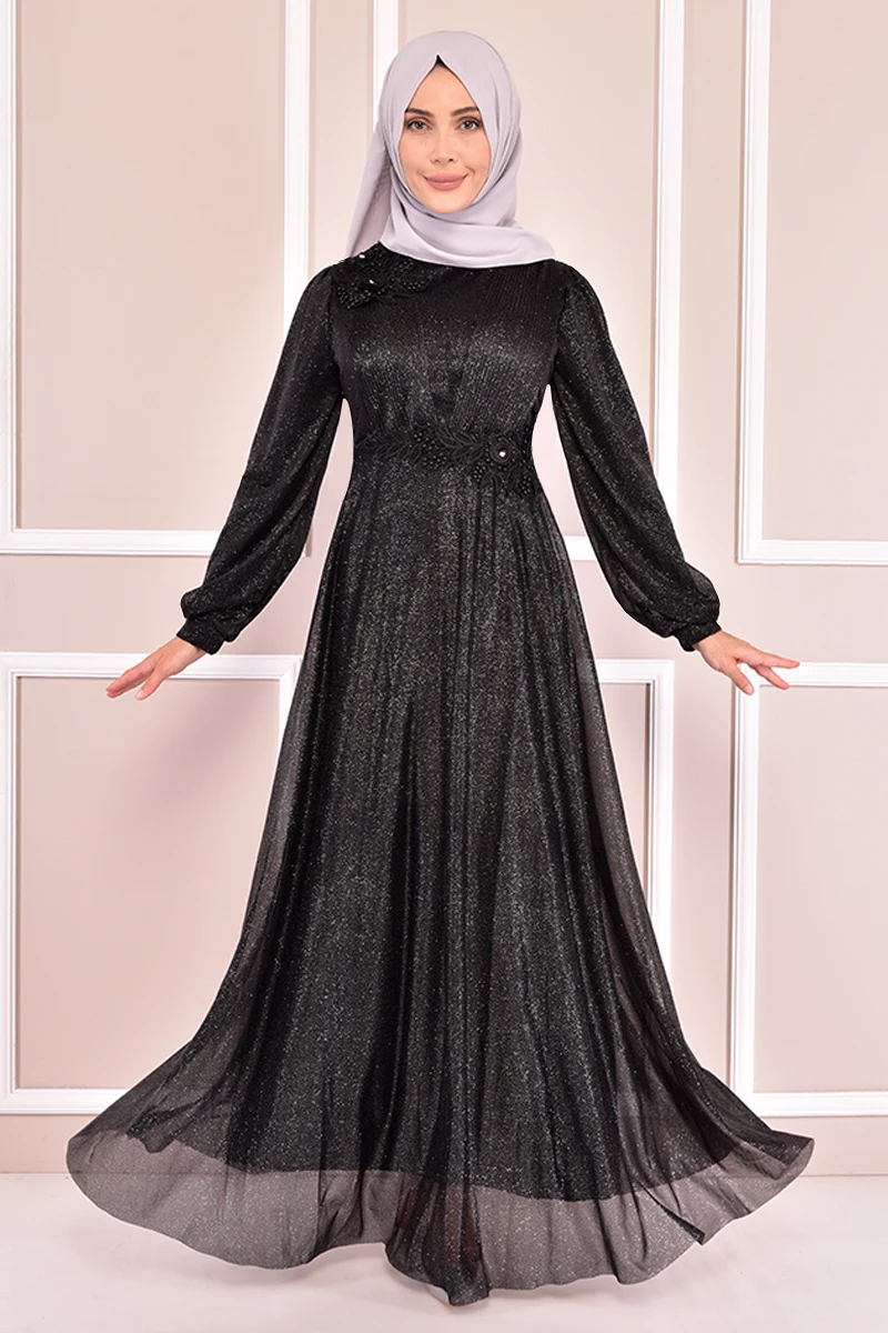 Серебристое платье, черная мусульманская женская одежда, блестящее женское платье, женское платье, Турция, магазин, мусульманский хиджаб, п...