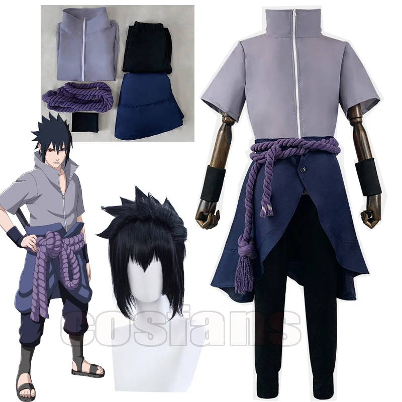 

Костюм для косплея из аниме «Саске Учиха 4nd», костюм с черными париками поколения, одежда для Хэллоуина, вечерние подарки, платье