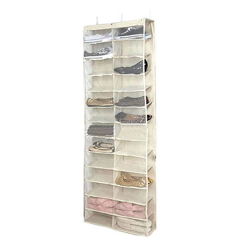 

26 Grids Over The Door Shoe Organizer Foldable Wardrobe Hanging Shoes Rack Storage Holder
