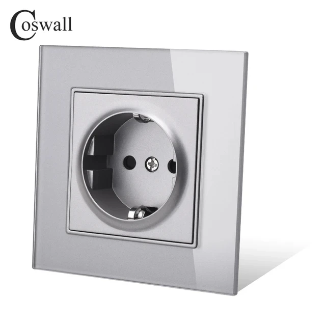 

Coswall HG серия стеклянная розетка Schuko белый/черный/серый/золотой