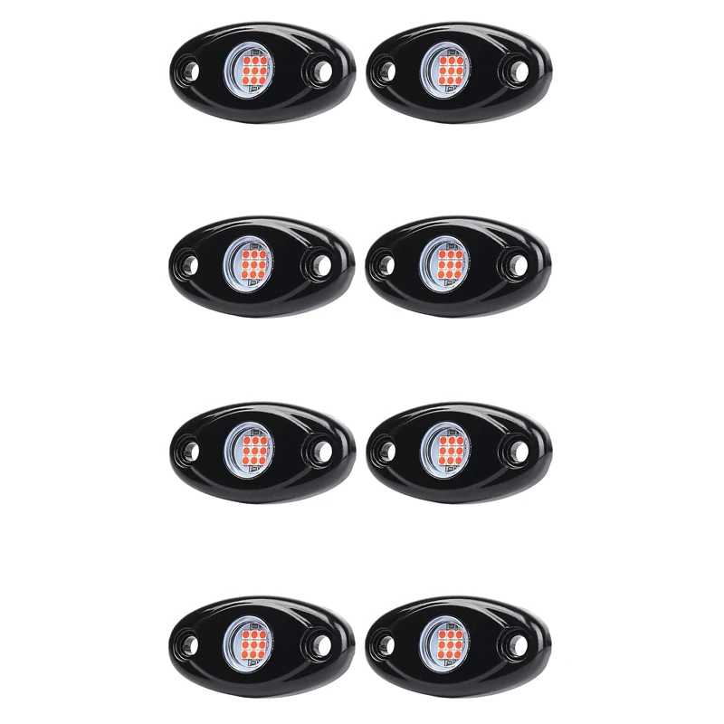 

8 Pods LED Rock Lights Kit Waterproof Underglow LED Neon Trail Rig Lights for Jeep Truck ATV Raptor Offroad Boat-Red