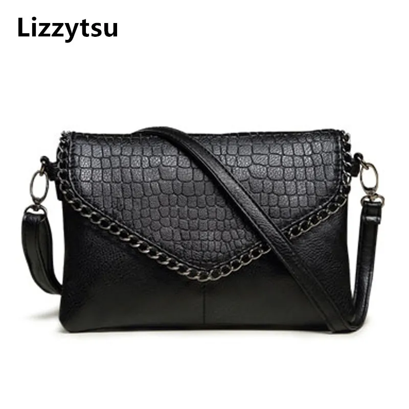 

Сумка-Кроссбоди Lizzytsu женская из экокожи, повседневный саквояж на плечо с откидной крышкой, винтажная дизайнерская уличная одежда, легко сочетается, цвет черный