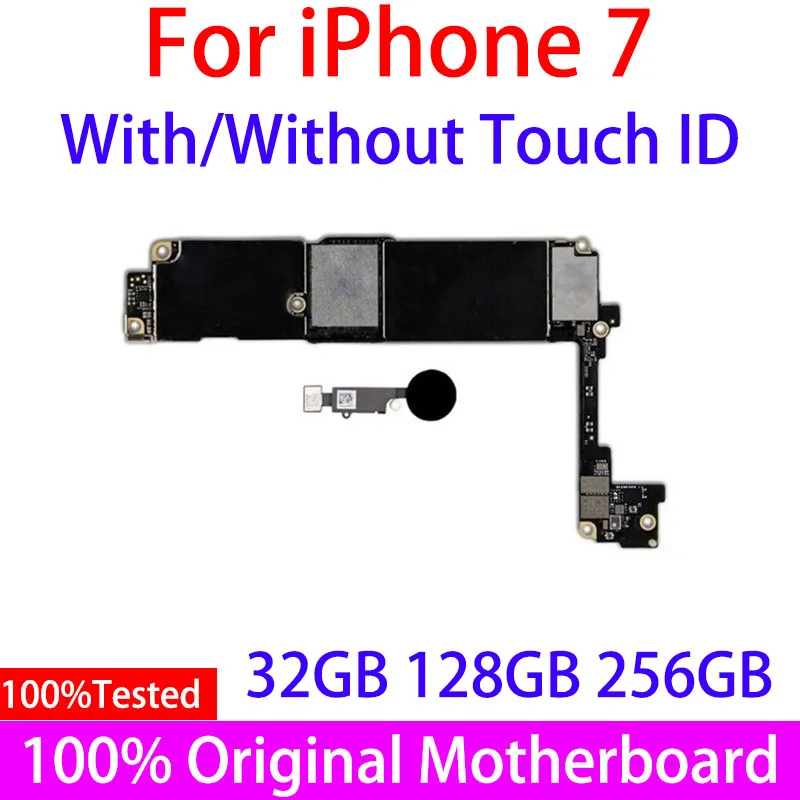 

Original For Iphone 7 Motherboard Unlocked for IPhone7 Logic Board Clean ICoud IOS System Full Chips mainboard With/no Touch ID