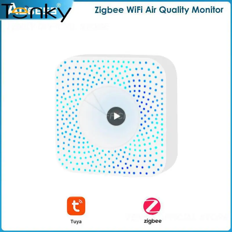 

1~6PCS Automation Alarm Detector Pm2.5 Co2 Formaldehyde Temperature And Humidity Detector Sensor 6 In 1 Air Quality Monitor Box