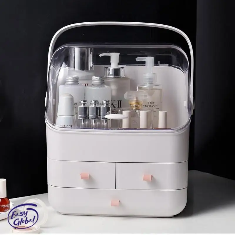 

Органайзер для макияжа, коробка, ящик для ювелирных изделий, контейнер для макияжа для ногтей, портативный контейнер большой емкости для хранения косметики