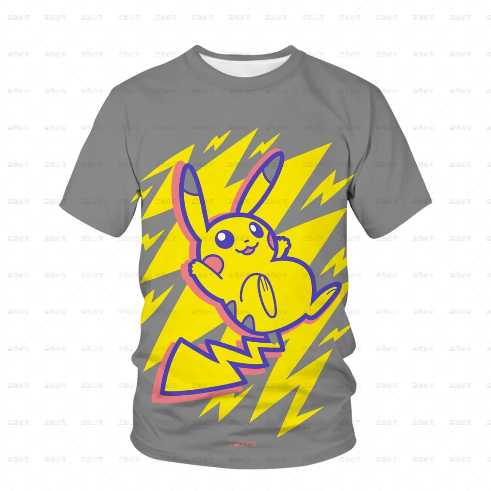 

Baby Boys Girls' T-shirt Children's Cartoon Anime Pattern Pokemon Print 3d Pikachu Short Sleeve T-shirt Top T-shirt Children's