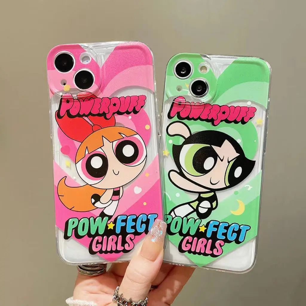 

The Powerpuff Girls Soft Silicone Case for iPhone 14 Pro Max 13 12 11 Pro Max Mini XR XS X 8 7 6 6S Plus SE 2020 Clear Cover