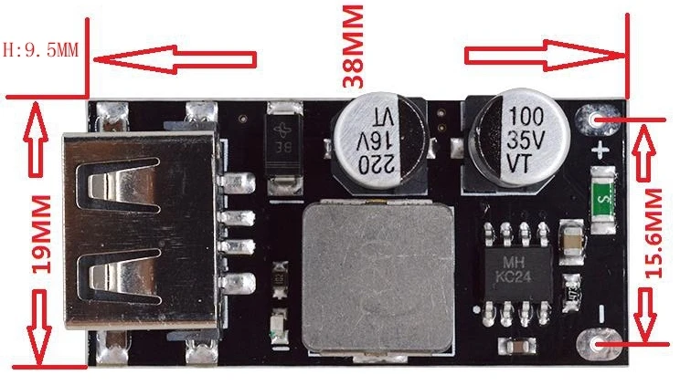 Преобразователь USB QC3.0/QC2.0/USB DC-DC