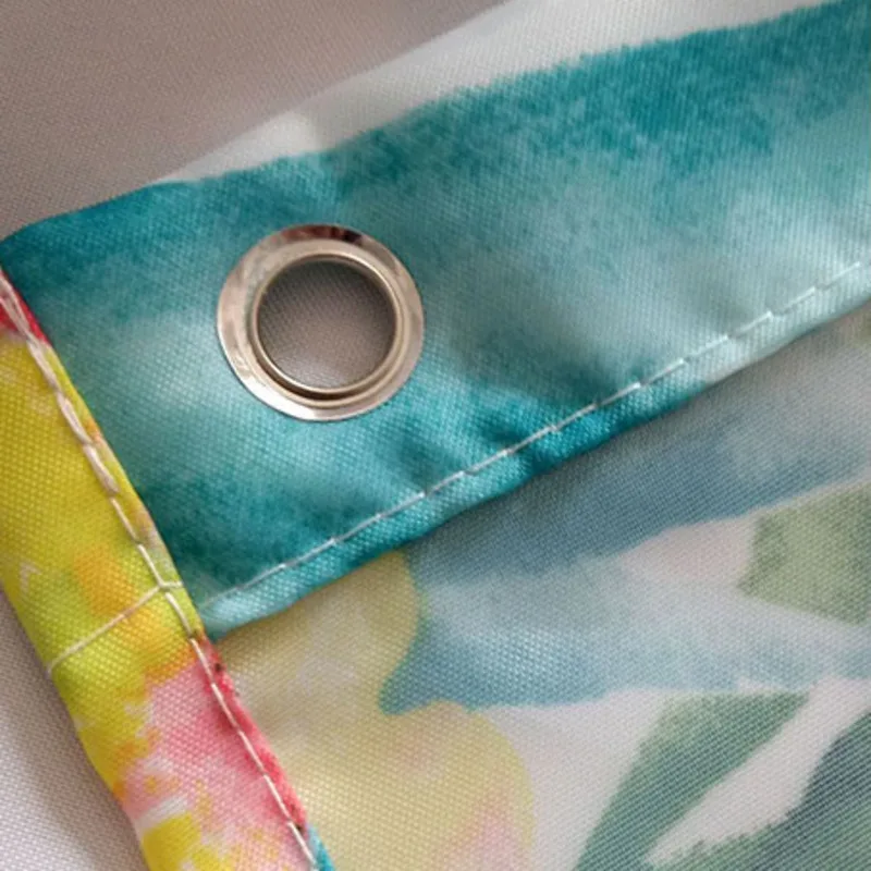 Бабочка большой цветок синий акварельный поломанный занавеска для душа в ванную