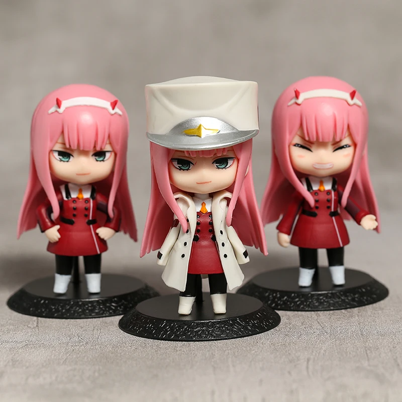 

Darling in the FRANXX Zero Two 02 Figure Toys PVC Cute Mini Model Decoration Dolls 3pcs/set