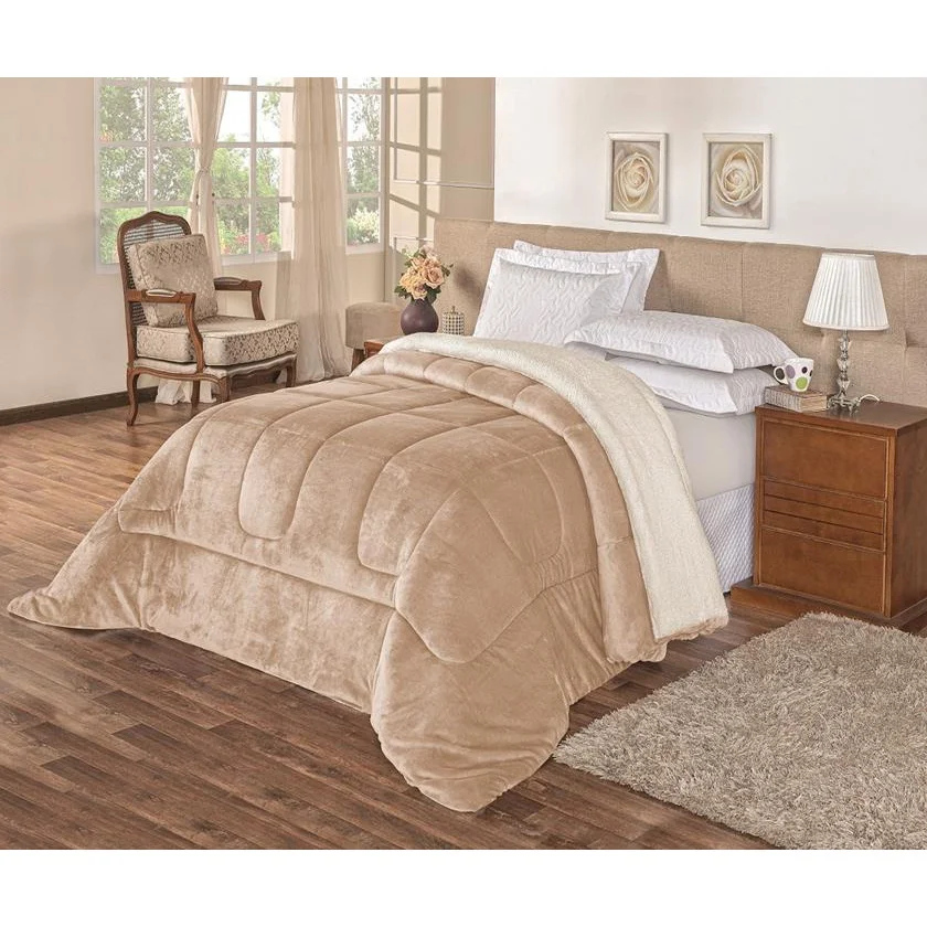 

Blanket Couple Fry Queen Double-sided Microfiber Beige