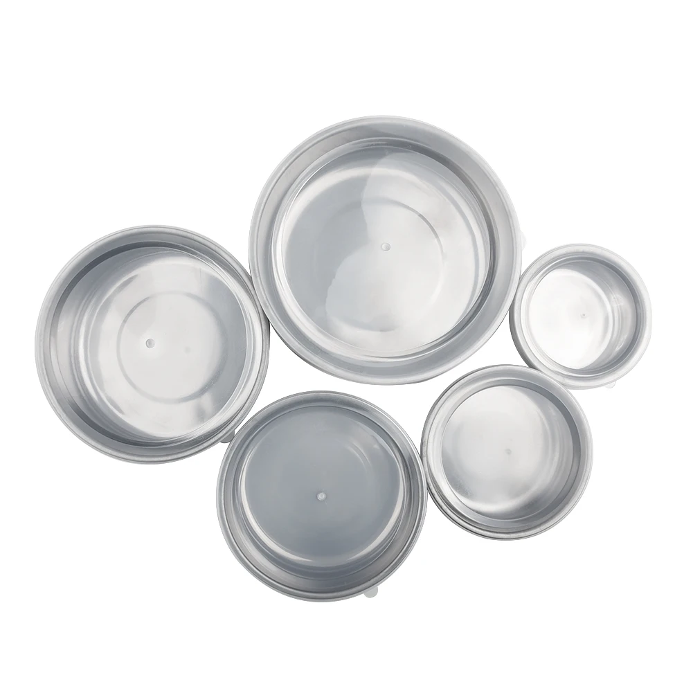

Fresh-keeping Bowls Home Metal 5pcs/Set 5 sizes For packing lunches Stainless Steel Boxes With 5 Lids Set 10cm