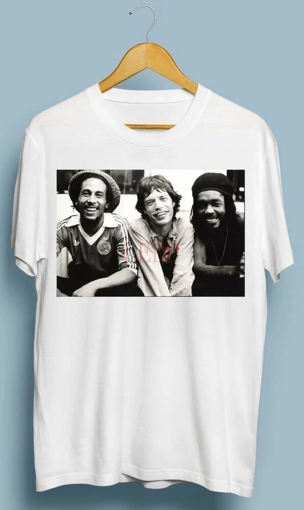 

Vintage Bob Marley w Mick Jagger Retro T Shirt Size S-4XL