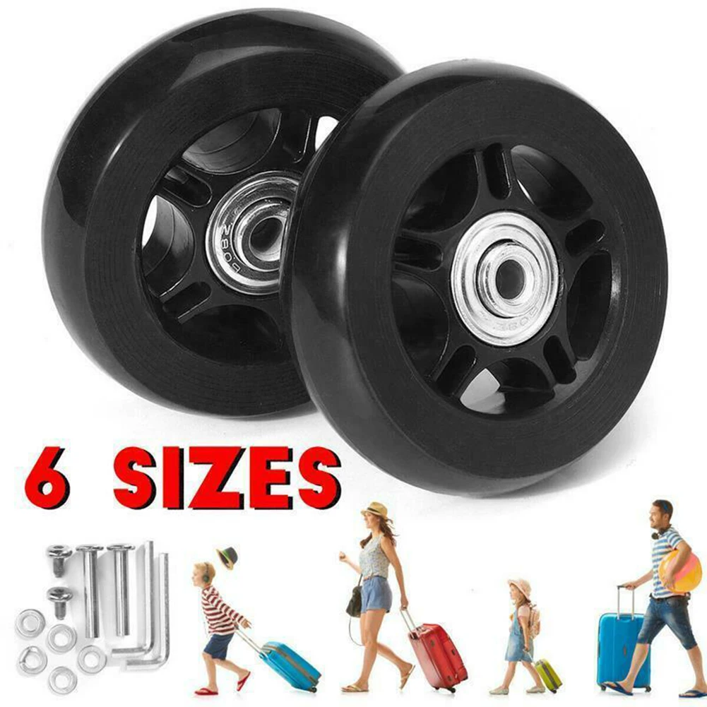 

1Set Luggage Wheel Suitcase Replacement Wheels Black With Screw Wear Mute Load-bearing 40/43/54/60/64/70mm Tool Part