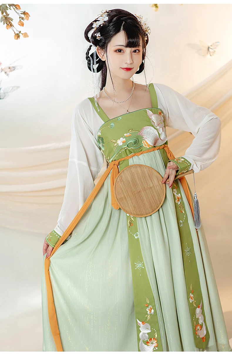

Женский костюм Hanfu, элегантный традиционный китайский стиль, платье принцессы ханьфу, костюм Тан в старинном фольклорном стиле, Сказочная о...