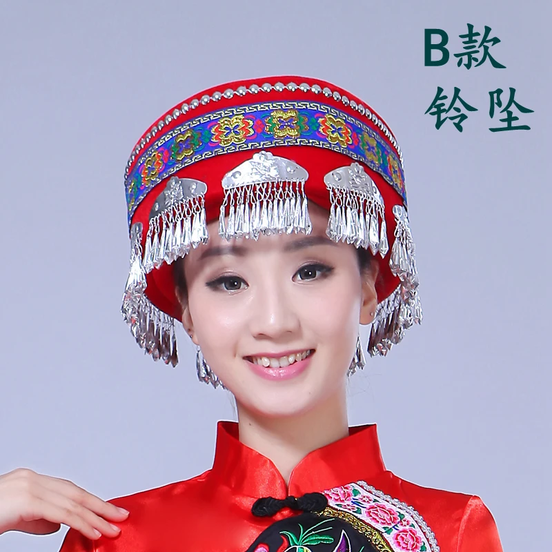 

Женская винтажная танцевальная шляпа Hmong Miao с кисточками
