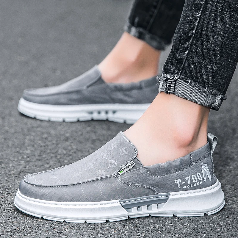 

Men's Casual Slip-on Breathable Canvas Loafers Shoes Non-Slip Walking Shoes Fashion Lightweight Comfortable Sneakers for Male