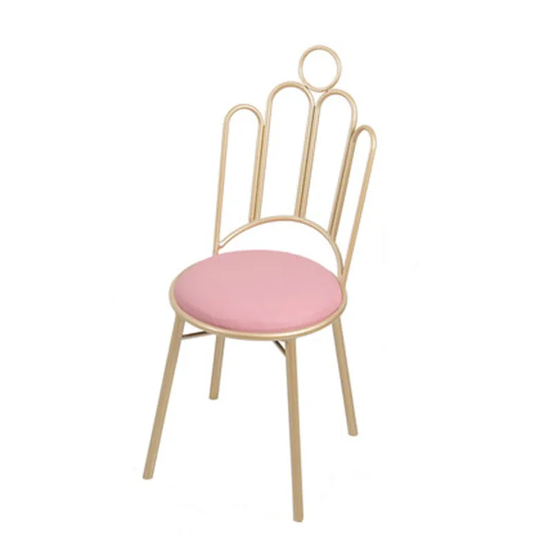 

Café Chairs Modern Metal Simple Nail Art Dressing Stool Backrest Nordic Restaurant Home Dining Chair Net Red