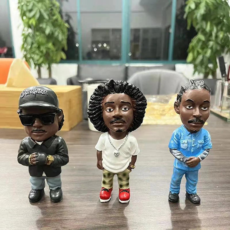 

Home Decor Hip Hop Rapper Figurine Ornaments Mini Resin Trend Hip Hop Bro Set for Home Indoor Decorations Party Fans Collect