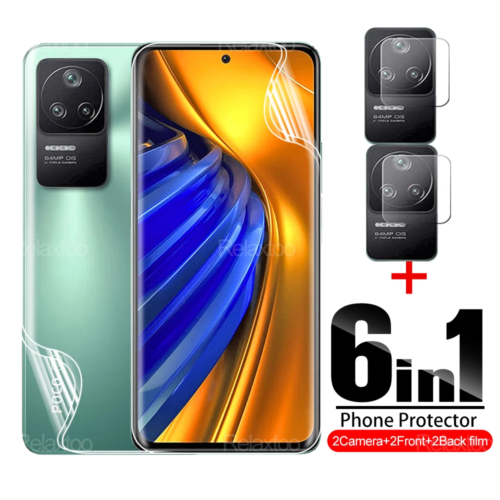 

6in1 Front Back Hydrogel Film For Xiaomi Poco F4 5G Screen Protector Little Poco PocoF F 4 POCOF4 NFC Camera Lens Film 6.67''