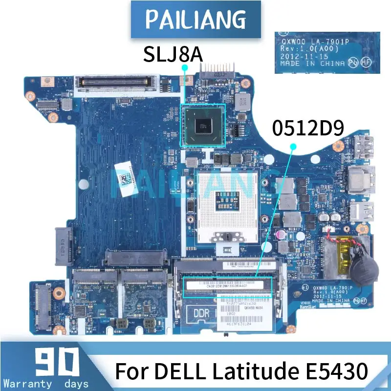 Материнская плата для ноутбука DELL Latitude E5430 0512D9 LA-7901P SLJ8A материнская DDR3