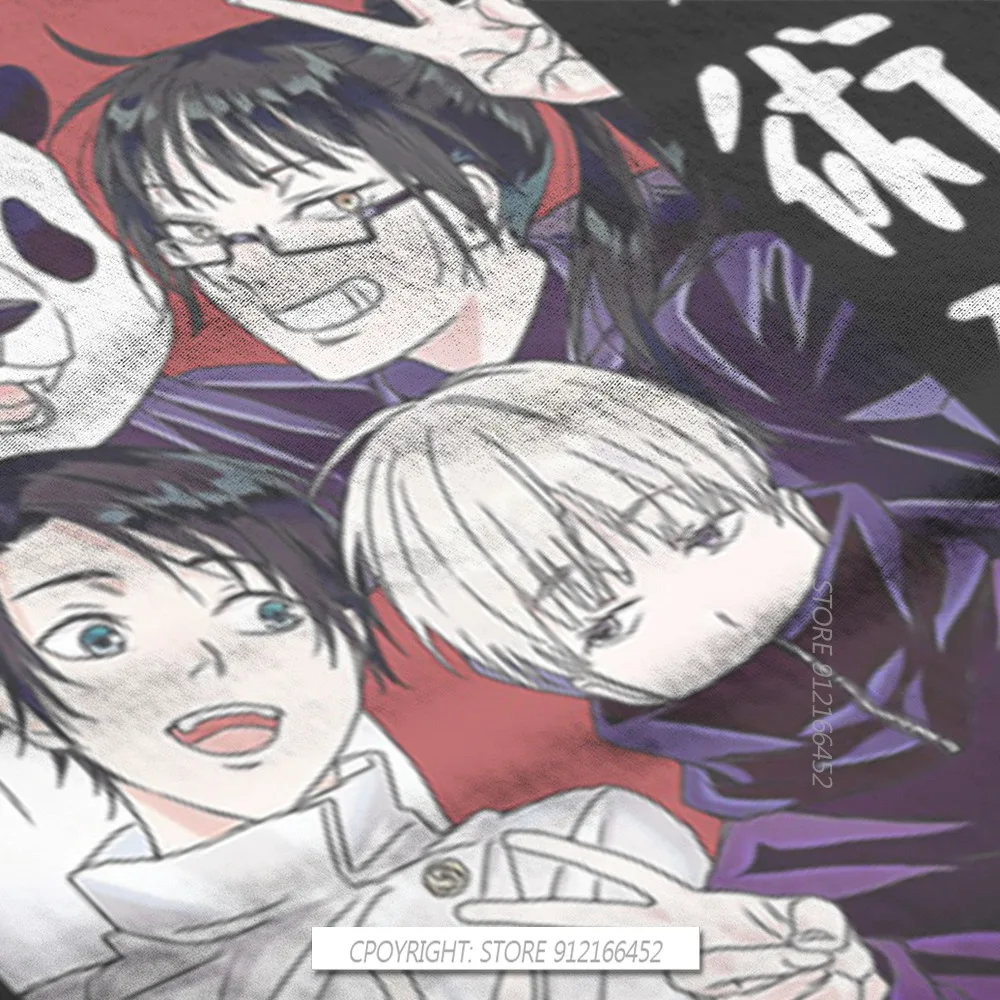 Футболка для взрослых из чистого хлопка с принтом аниме Toge Inumaki Zenin Panda Yuta Okkotsu