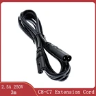 Кабель адаптера питания C7C8 8, Европейский удлинитель IEC320 C7 Мама-папа C8, 3 м