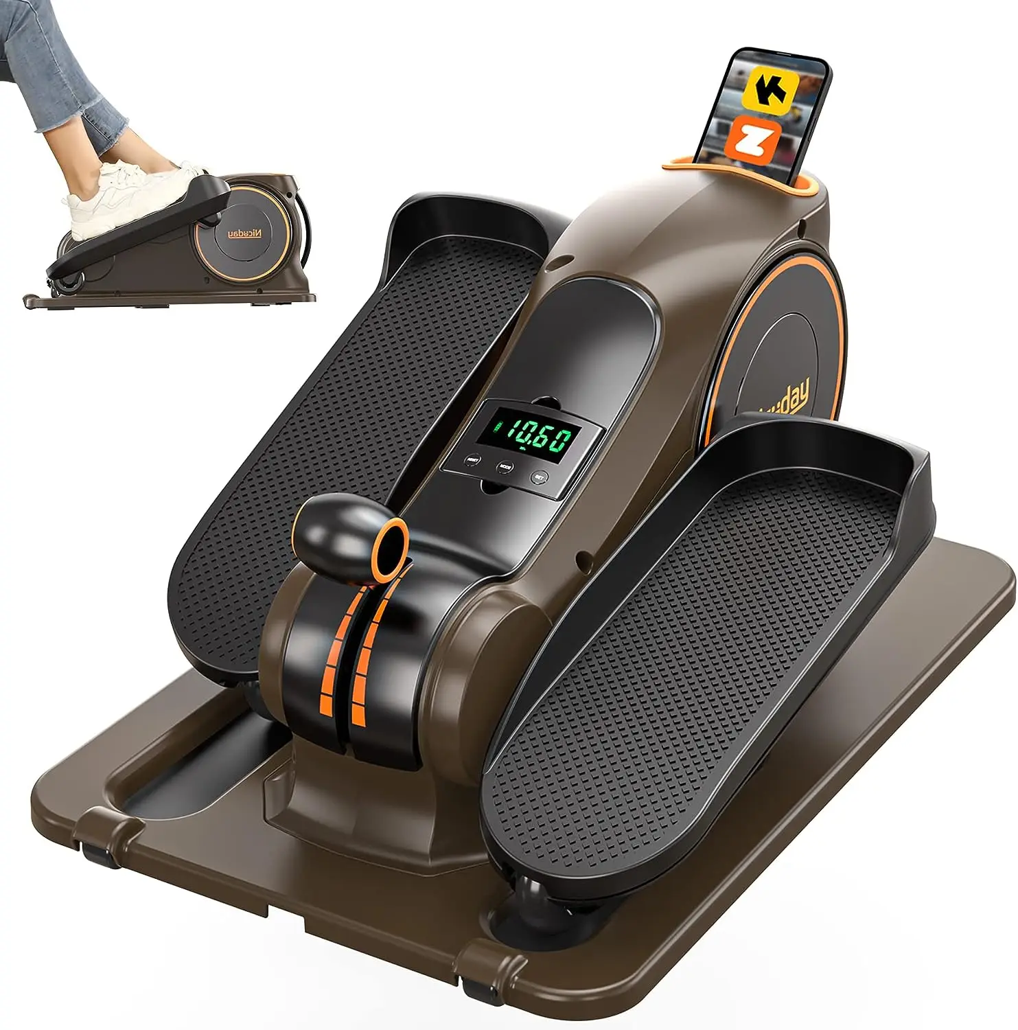 

Desk Elliptical, Fully Assembled, Quiet Seated Elliptical, with 8 Adjustable Resistance&Bluetooth Foot Pedal Exerciser, Unde