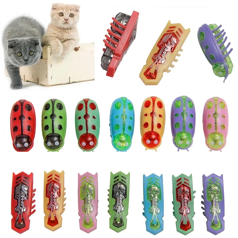 

Pet Interactive Electric Bug Cat Toy Cat Escape Obstacle Automatic Flip Toy Battery Operated Vibration Pet Beetle Playing Toy