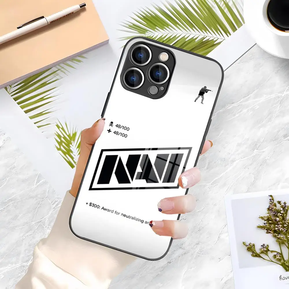 Фото Противоударный стеклянный чехол N-Natus V-Vincere для игровых смартфонов iPhone 17 Pro Max, 15 Pro, 16, 14 Plus, 12, 13 Mini, 11 Pro №1
