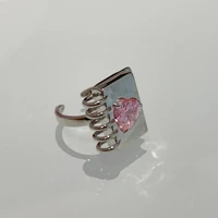 coconal punk romantic creative magic book opening ring boho exquisite colorful heart charm ring for women wedding jewelry gift