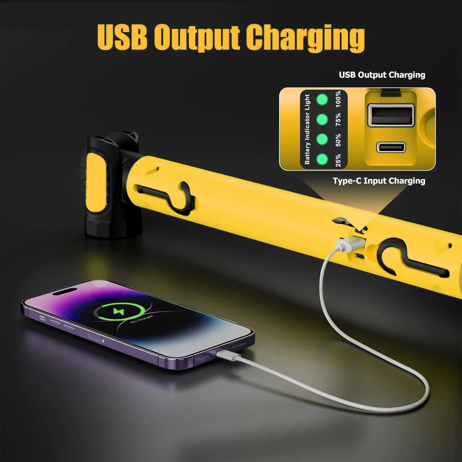 Суперяркая магнитная панель со встроенной аккумуляторной батареей 4400 мАч