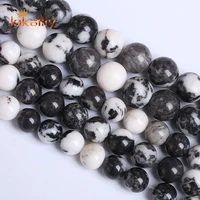 black zebra jaspers beads natural stone round loose beads for jewelry making diy bracelet necklace accessories 15 4 6 8 10 12mm