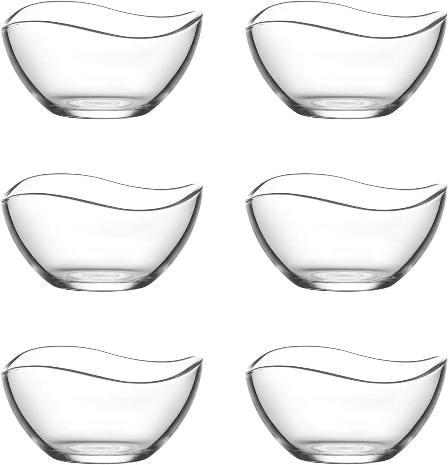 

Lot de 6 saladiers verre 310 ml, bol petit dejeuner, saladier verre, coupe a glace, bol verre, snacks