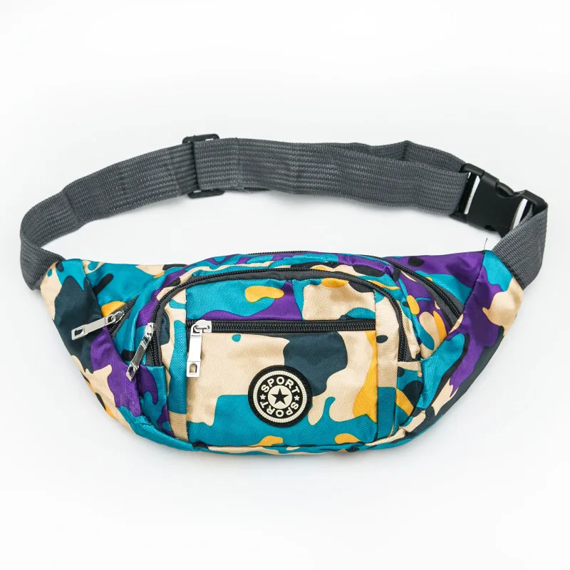 

Men's and women's cycling mobile phone key diagonal waist bag wear-resistant Oxford cloth polyester lining camouflage color