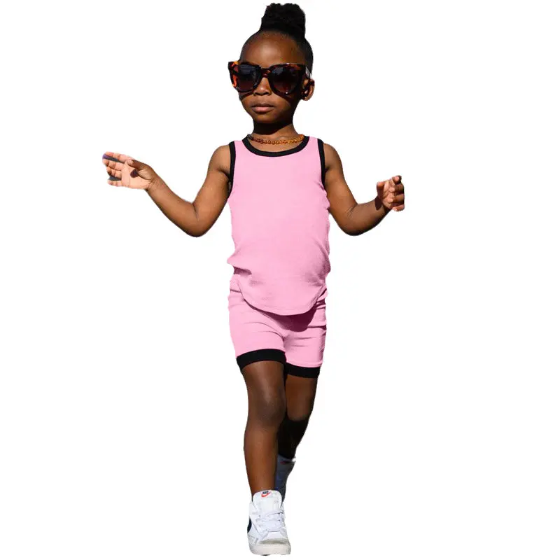 

Boys Girls Summer Clothes Set Casual Sleeveless Tank Tops and Elastic Waist Shorts Pants Children Boy Clothing Outfits 1-8Years