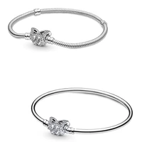 authentic 925 sterling silver moments butterfly clasp snake chain bracelet bangle fit bead charm diy pandora jewelry