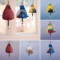 bird song bell garden decoration creative wind chime pendant animal decor yard artistic painted resin bird wind chimes