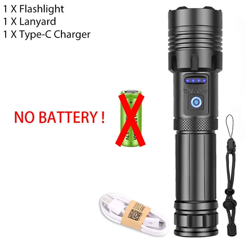 

Мощный Перезаряжаемый Светодиодный Фонарь XHP120, Портативный Тактический Фонарь Для Кемпинга, Суперяркий