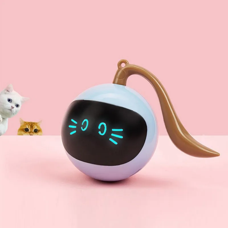 

Автоматическая Умная игрушка для кошек, интерактивный Электрический прыгающий мяч с USB, вращающиеся игрушки для домашних животных, котят, с...